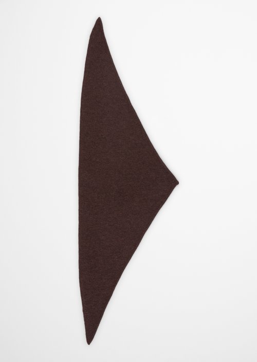 Strick-Dreiecksschal — Dark Brown Melange
