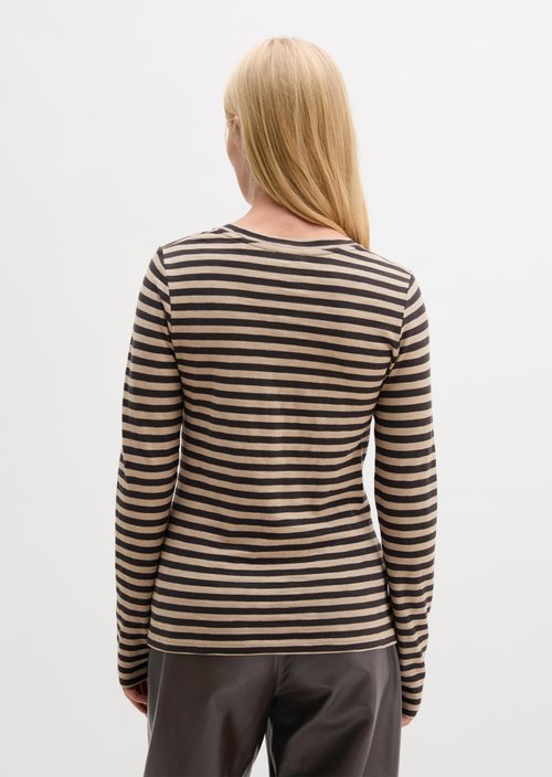 Striped T-shirt, regular fit — Light Beige