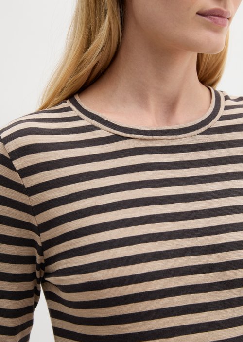 Striped T-shirt, regular fit — Light Beige