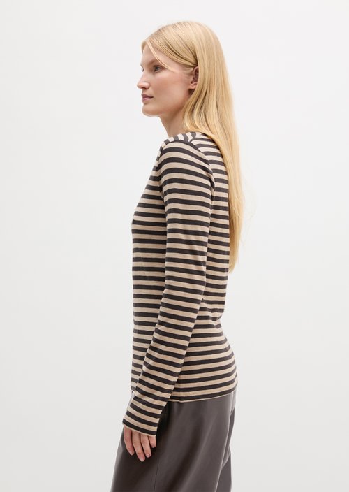 Striped T-shirt, regular fit — Light Beige