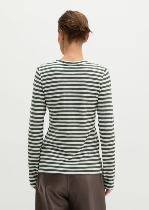 Striped T-shirt, regular fit — Dark Green