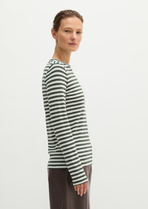 Striped T-shirt, regular fit — Dark Green