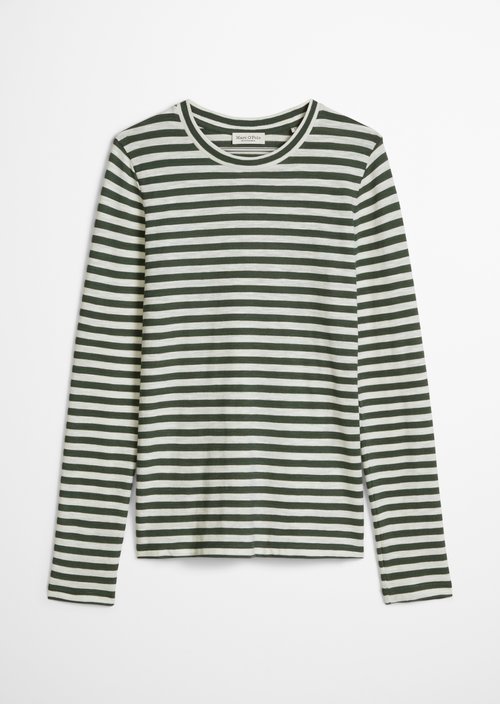 Striped T-shirt, regular fit — Dark Green