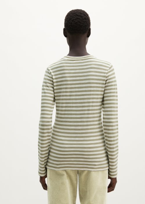 Striped T-shirt, regular fit — Bright Green