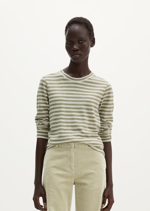 Striped T-shirt, regular fit — Bright Green