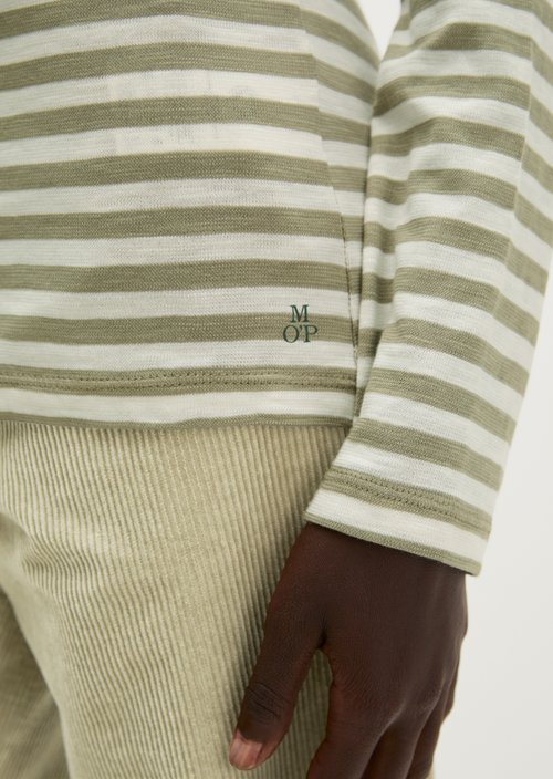 Striped T-shirt, regular fit — Bright Green