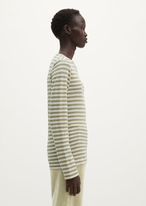 Striped T-shirt, regular fit — Bright Green