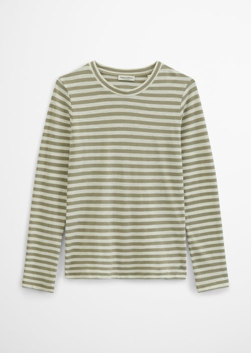 Striped T-shirt, regular fit — Bright Green