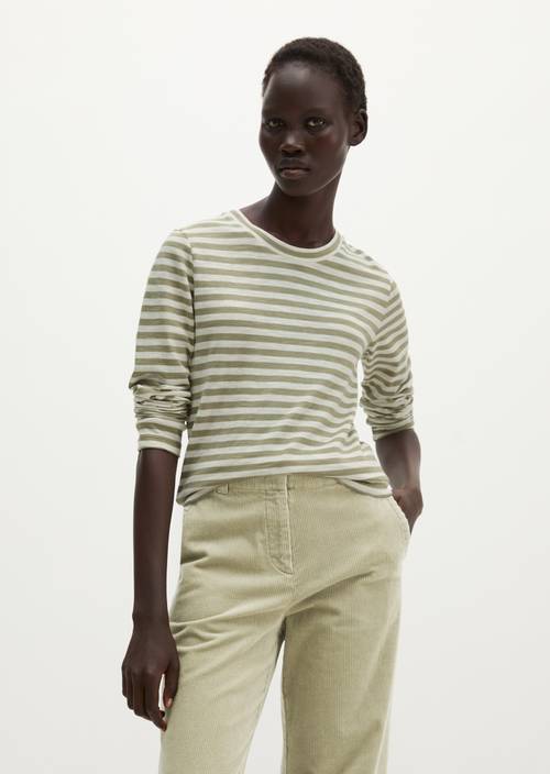Gestreptes T-shirt, regular fit Bright Green in vooraanzicht
