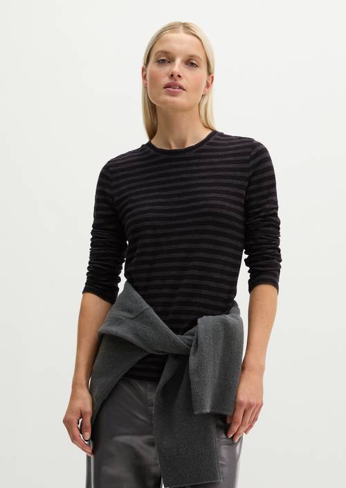 Striped T-shirt, regular fit Dark Blue in front view