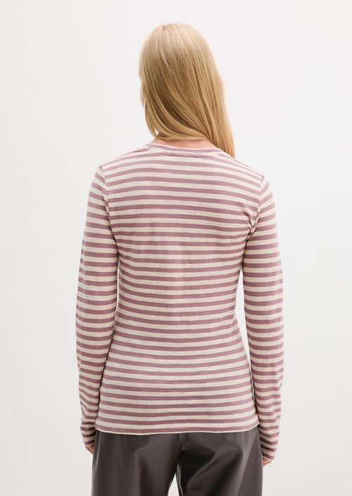 Striped T-shirt, regular fit — Light Pink