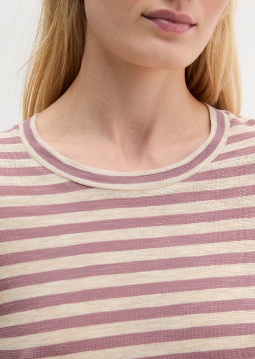 Striped T-shirt, regular fit — Light Pink