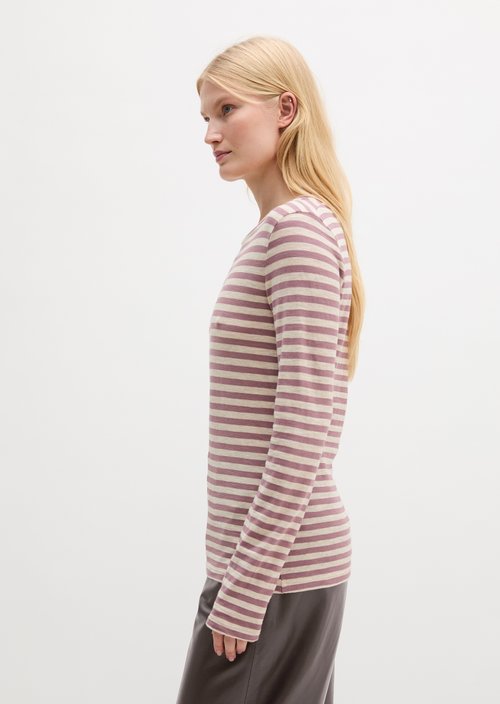 Striped T-shirt, regular fit — Light Pink