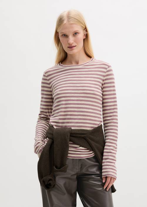 Gestreiftes T-Shirt regular Light Pink in Frontalansicht