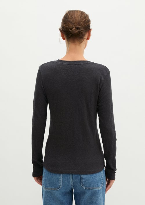 Regular-fit long-sleeve shirt — Coal Grey Melange
