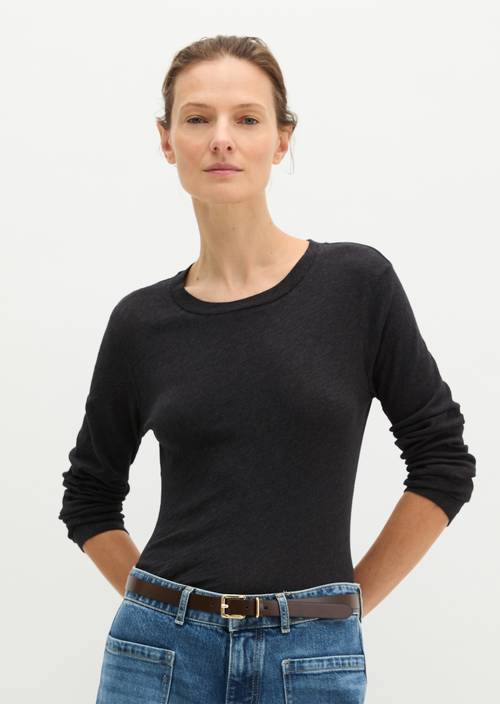 Longsleeve regular Coal Grey Melange in Frontalansicht