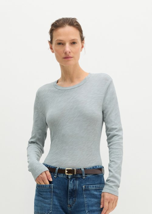 Regular-fit long-sleeve shirt — Glacial Blue