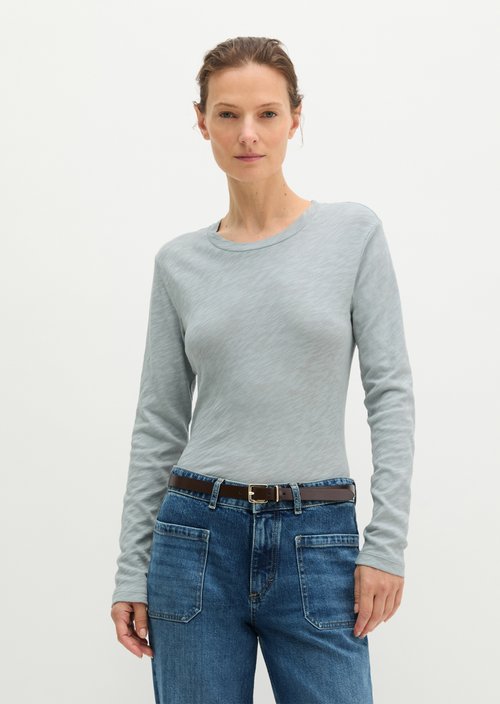 Regular-fit long-sleeve shirt — Glacial Blue