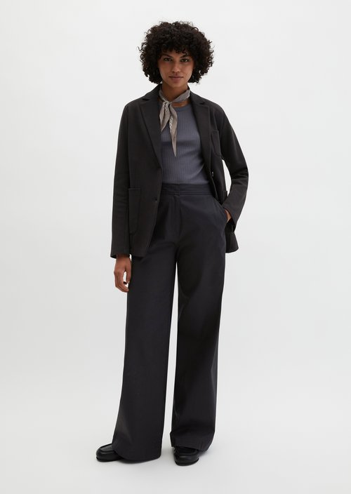 Marc O'Polo Piqué jersey blazer regular, Dames, blauw, 32, 97% Katoen, 3% Elasthaan