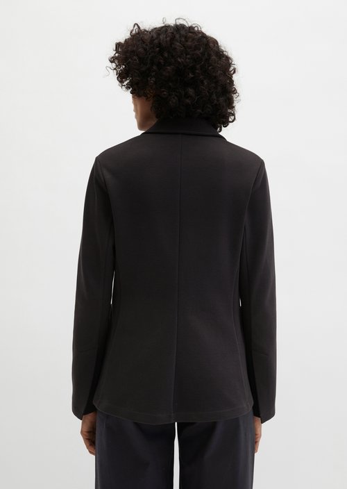 Piqué jersey blazer regular — Deep Night Blue