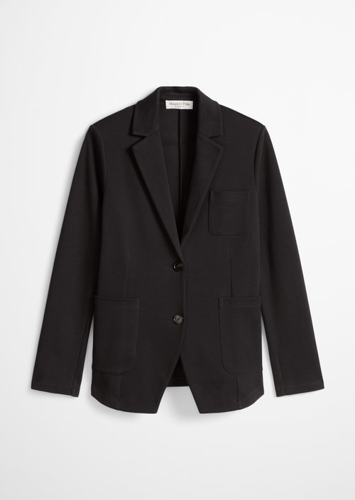 Piqué jersey blazer regular — Deep Night Blue