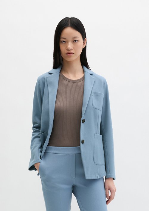 Piqué jersey blazer regular — Fall Sky