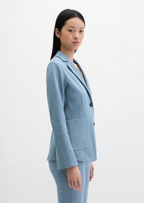 Piqué jersey blazer regular — Fall Sky