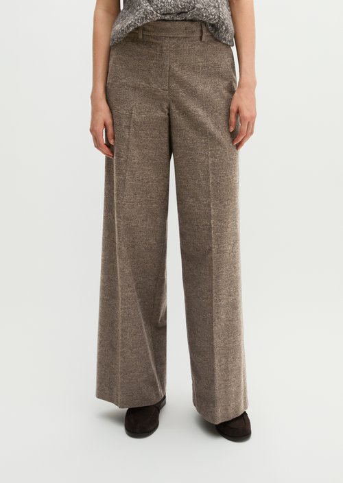 Wide Glen Check Pants — Dark Brown