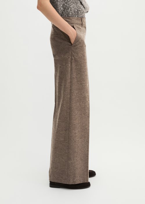 Wide Glen Check Pants — Dark Brown