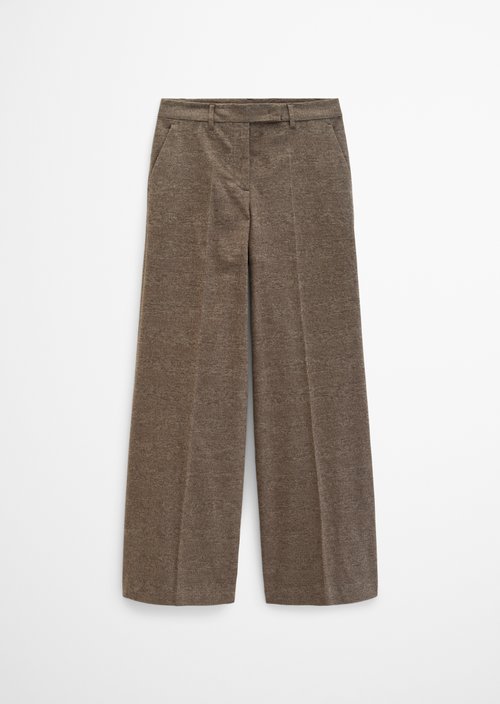 Wide Glen Check Pants — Dark Brown