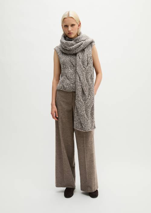Glencheck-Hose wide Dark Brown in Frontalansicht