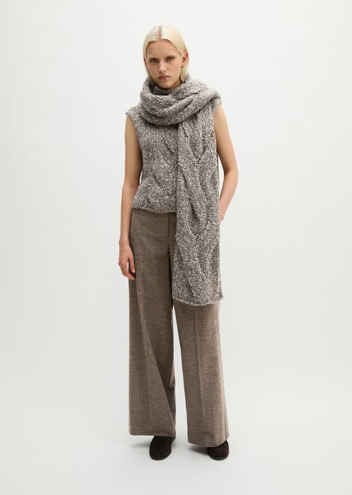 Wide Glen Check Pants — Dark Brown