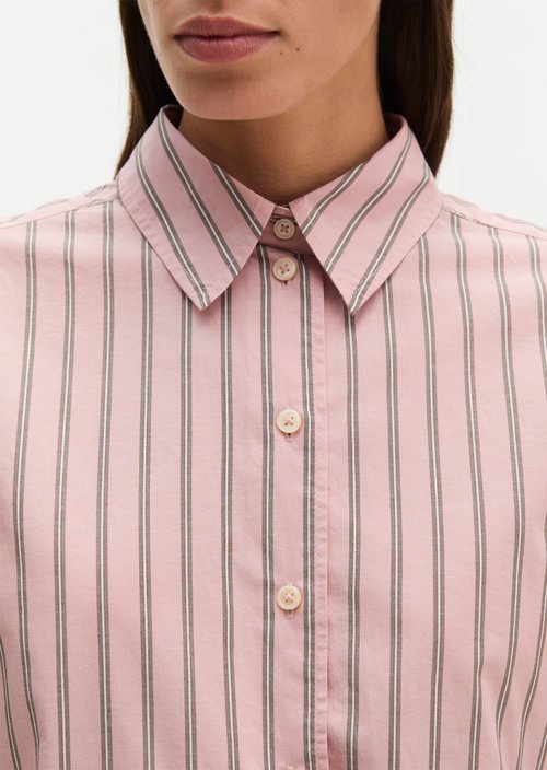 Striped Blouse, Regular Fit — Medium Pink