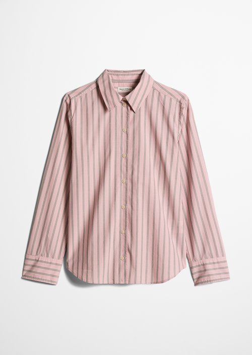 Striped Blouse, Regular Fit — Medium Pink