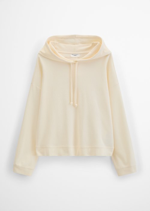 Relaxed-Fit Hooded Long-Sleeve Shirt — White Blush