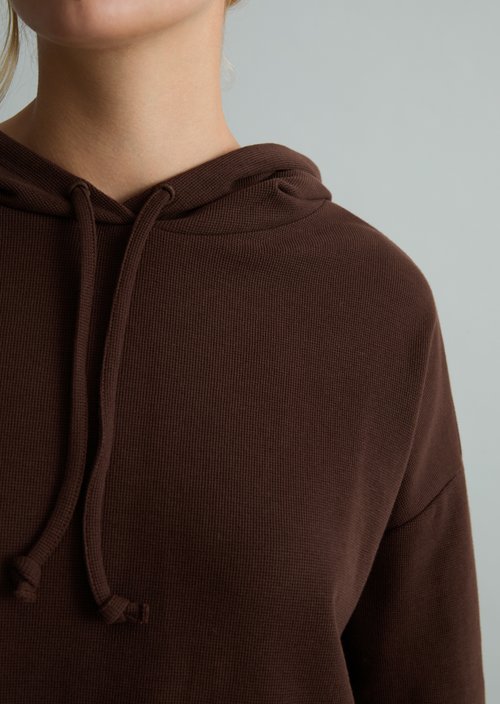 Relaxed-Fit Hooded Long-Sleeve Shirt — Espresso Brown