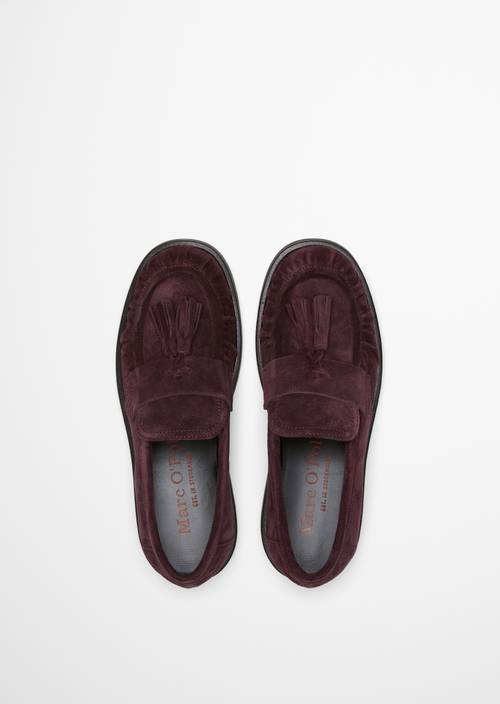 Mocassins modèle Erin Black Cherry en vue de dessus