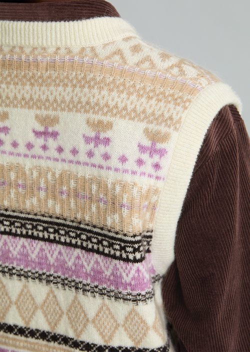 Cropped knit vest — White