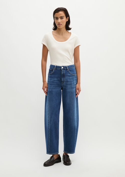Jeans model Lara barrel cropped — Dark Blue