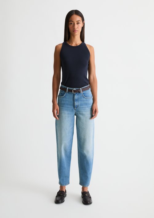 Jeans model Lara barrel cropped — Light Blue