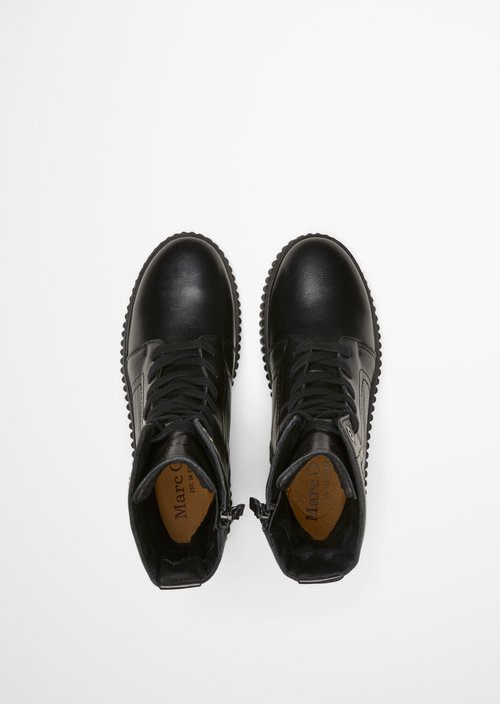 Bianca Lace-Up Boots — Black