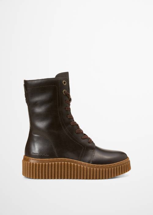 Schnürstiefel Model Bianca Black Coffee Ansicht rechter Schuh von außen