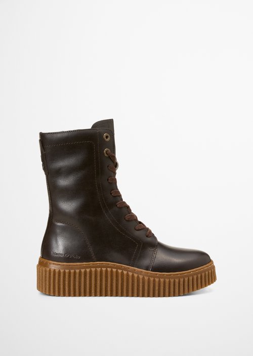 Bianca Lace-Up Boots — Black Coffee