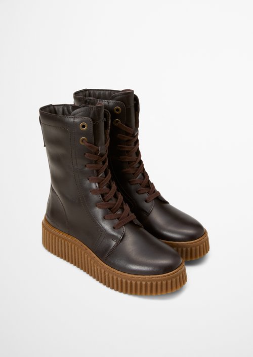Bianca Lace-Up Boots — Black Coffee