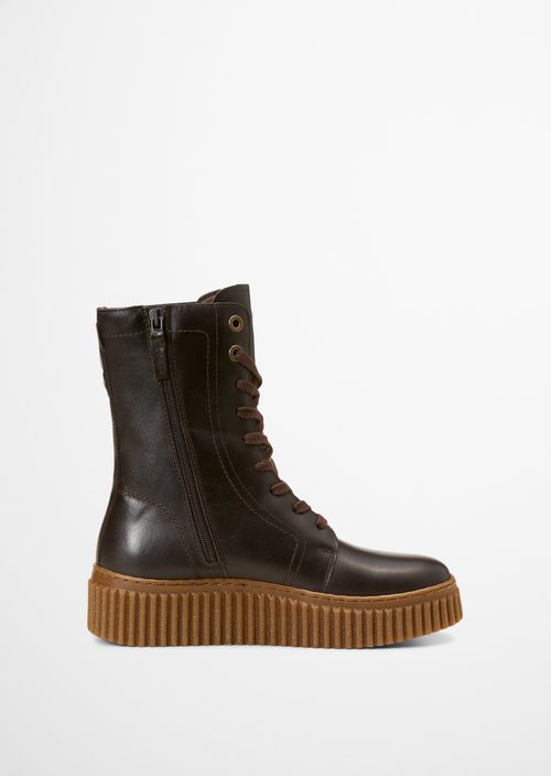 Bianca Lace-Up Boots — Black Coffee