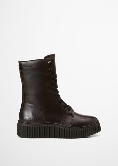Bianca Lace-Up Boots — Black Cherry