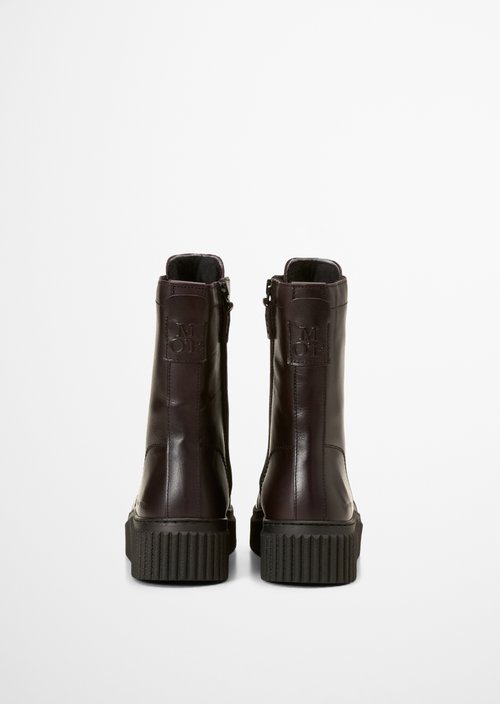 Bianca Lace-Up Boots — Black Cherry