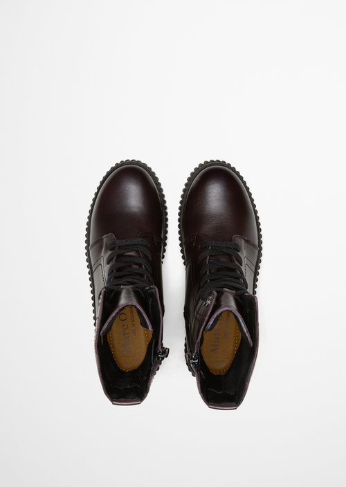 Bianca Lace-Up Boots — Black Cherry