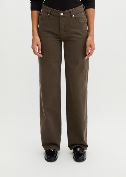 Linn Wide Jeans — Burnt Coffee