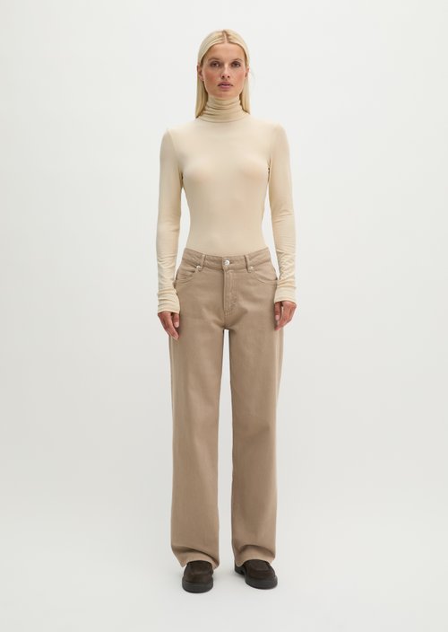 Linn Wide Jeans — Earthy Taupe